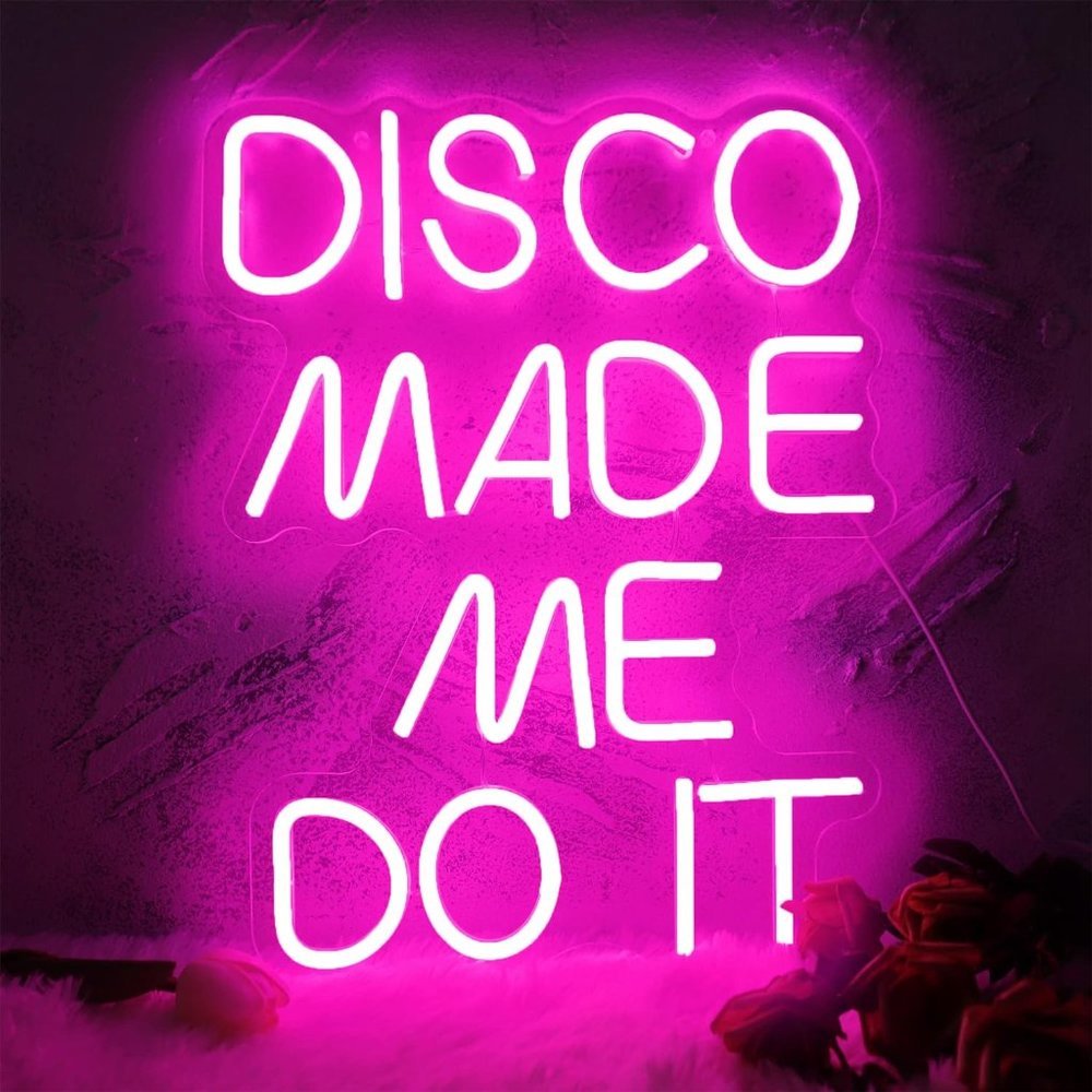 Neon Pink DISCO MADE ME DO IT Cafe LED Bright Party Wedding Home Wall Dorm Light - Picture 2 of 6